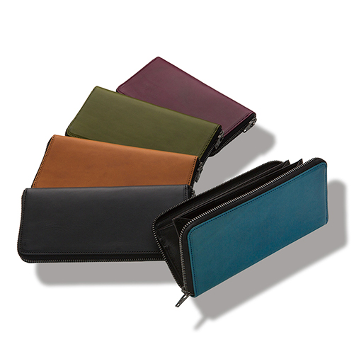 roundzip slim wallet oil leather｜Vintage Revival Productions 